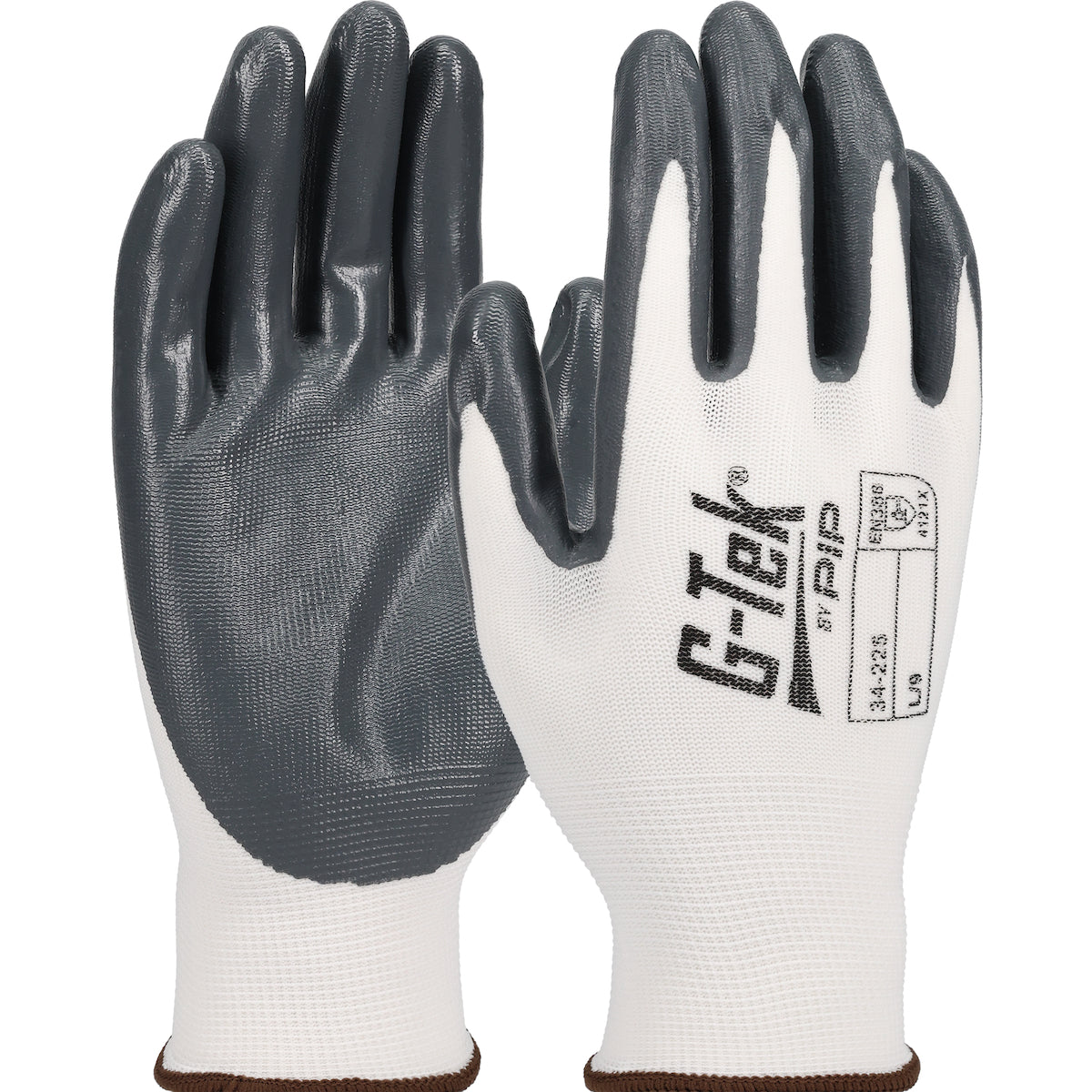 G-Tek 34-225 Economy Seamless Knit Nylon with Solid Nitrile Coated Smooth Grip on Palm and Fingers Glove (One Dozen)