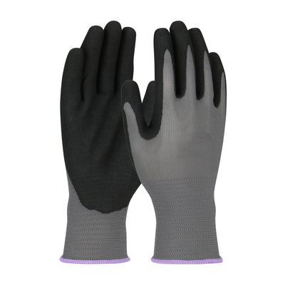 G-Tek 34-300 Seamless Knit Polyester Glove with Nitrile Coated MicroSurface Grip on Palm & Fingers (