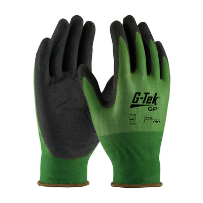 G-Tek 34-400 Seamless Knit Nylon with Nitrile Coated MicroSurface Grip on Palm and Fingers 18 Gauge Glove (One Dozen)