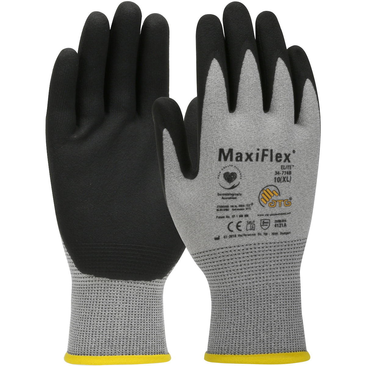 ATG 34-774B Anti-Static Seamless Knit Nylon Glove with Nitrile Coated MicroFoam Grip on Palm & Finge