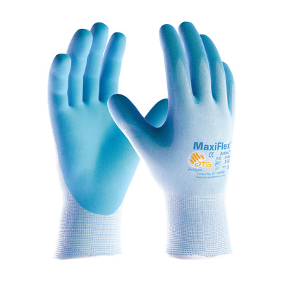 MaxiFlex Active 34-824 Elastane Glove with Ultra Lightweight Nitrile Coated MicroFoam Grip on Palm and Fingers Glove (One Dozen)