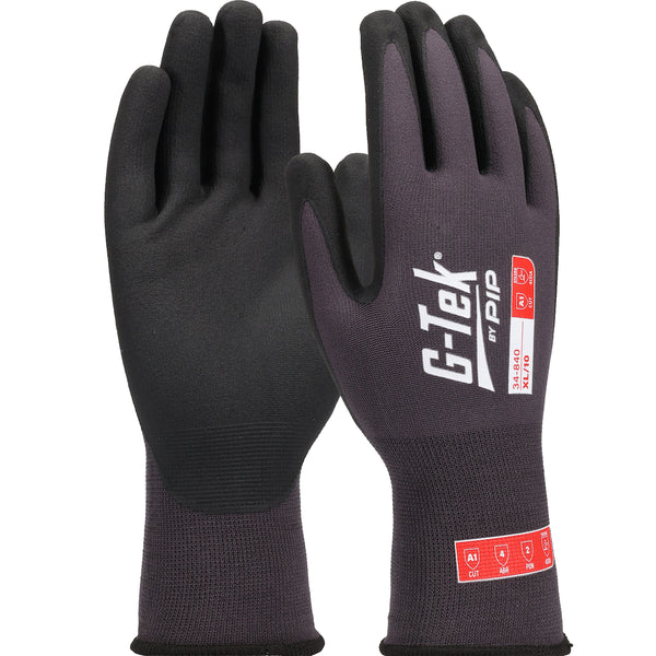 Gtek 34-840 Premium Seamless Knit Nylon Glove with Foam Nitrile Coating Touchscreen Safety Glove (One Dozen)