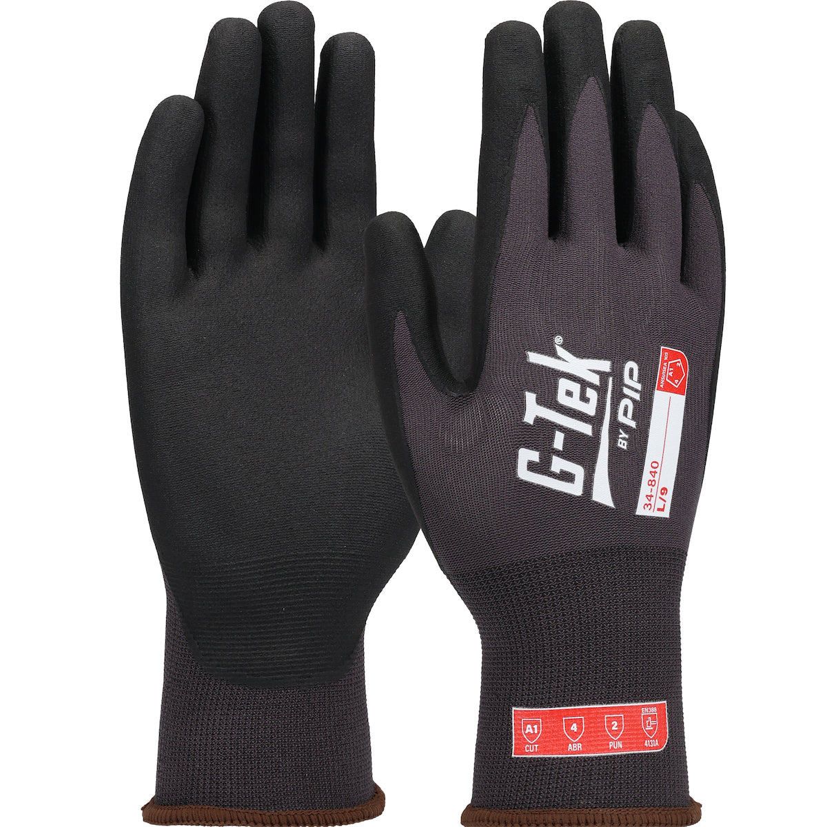 Gtek 34-840 Premium Seamless Knit Nylon Glove with Foam Nitrile Coating Touchscreen Safety Glove (One Dozen)