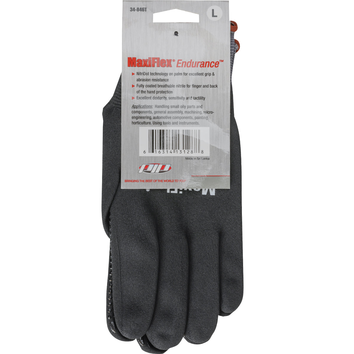 ATG 34-846T Seamless Knit Nylon Glove with Nitrile Coated MicroFoam Grip on Full Hand - Micro Dot Pa