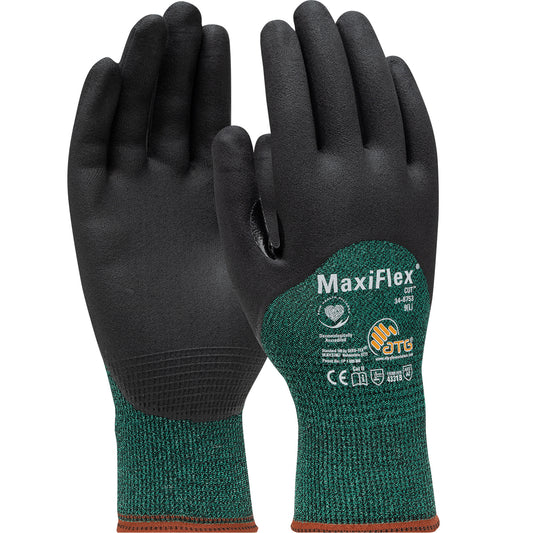 PIP 34-8753 MaxiFlex Cut Seamless Knit Engineered Yarn with Premium Nitrile Coated MicroFoam Grip Safety Glove (One Dozen)