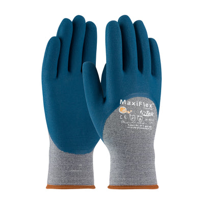 ATG 34-9025 Seamless Knit Cotton/Nylon Glove with Nitrile Coated MicroFoam Grip on Palm, Fingers & K