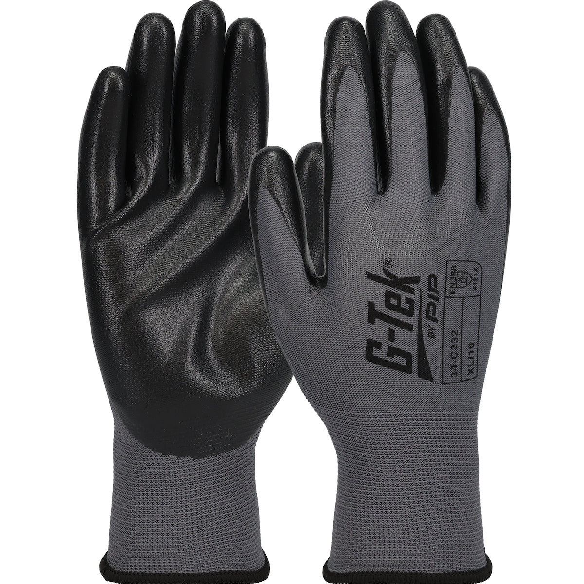 PIP 34-C232 G-Tek GP Seamless Knit Nylon with Nitrile Coated Foam Grip Economy Grade Safety Glove (One Dozen)