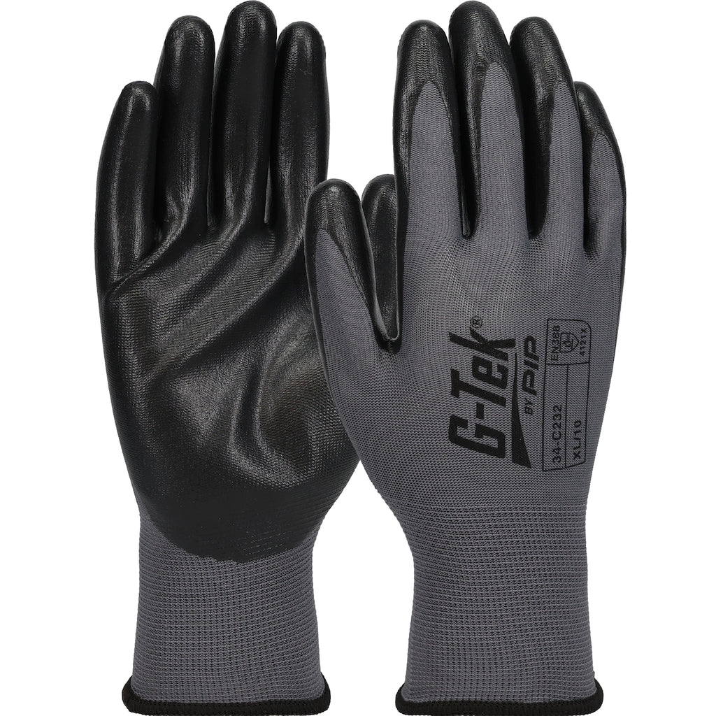 PIP 34-C232 G-Tek GP Seamless Knit Nylon with Nitrile Coated Foam Grip Economy Grade Safety Glove (One Dozen)