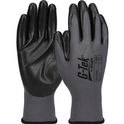 PIP 34-C232 G-Tek GP Seamless Knit Nylon with Nitrile Coated Foam Grip Economy Grade Safety Glove (One Dozen)