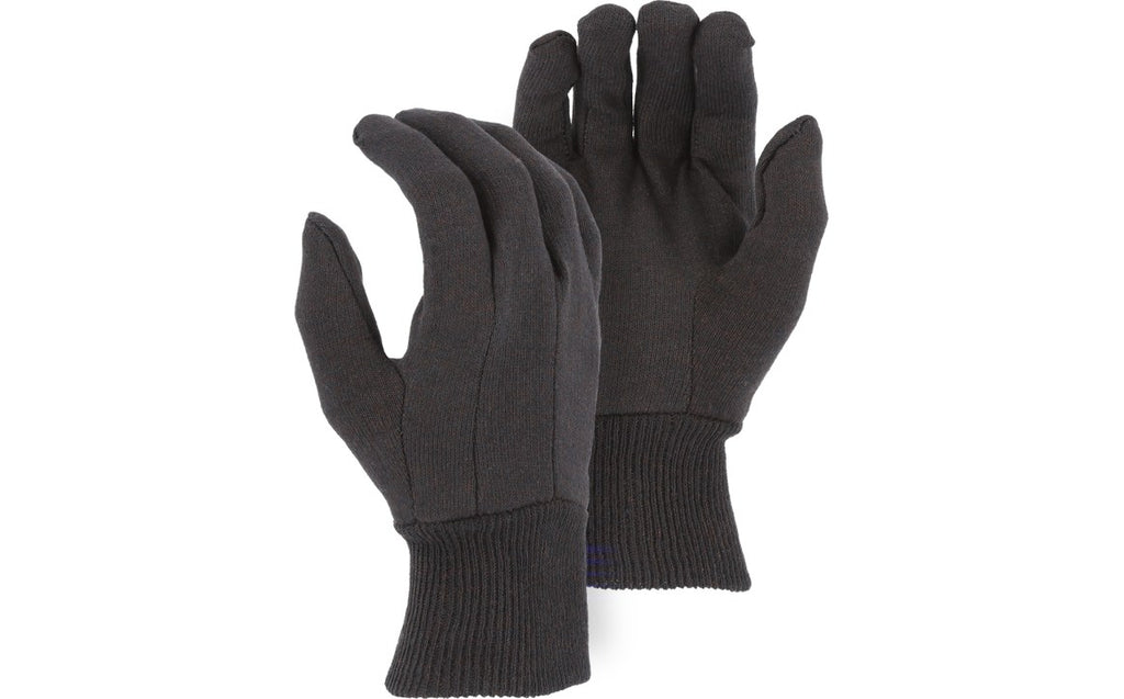 Majestic 3401 Brown Jersey Glove in 8-oz Cotton (One Dozen)