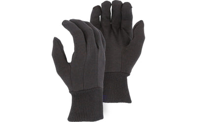 Majestic 3401 Brown Jersey Glove in 8-oz Cotton (One Dozen)