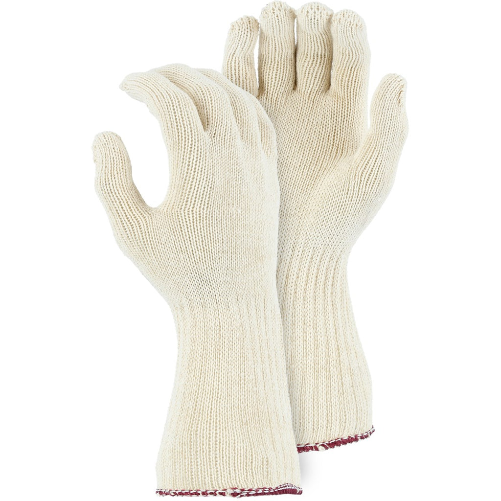 Majestic 3403EL Medium Weight 100% Cotton Knit Glove with Extra Long Cuff, White