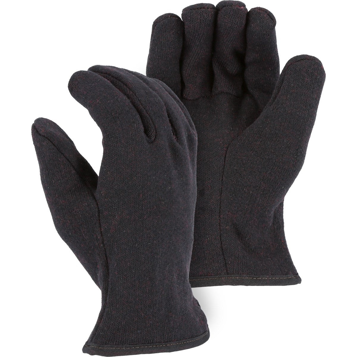 Majestic 3421 Brown Jersey Glove in Red Fleece Lined Jersey (One Dozen)