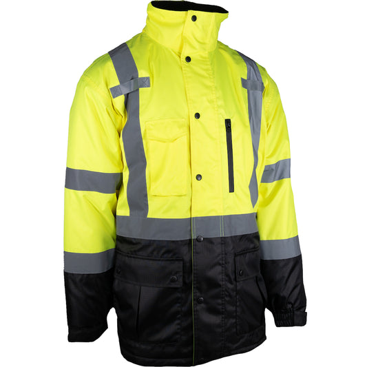 PIP 343-1758 ANSI Type R Class 3 Value Coat with Quilted Insulation and Black Bottom
