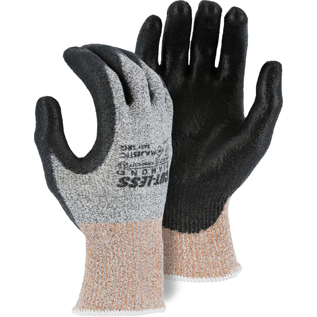Majestic 3437 Cut-Less Dyneema Glove with Polyurethane Palm, 13g, ANSI A3 — Coating Safety Glove (One Dozen)