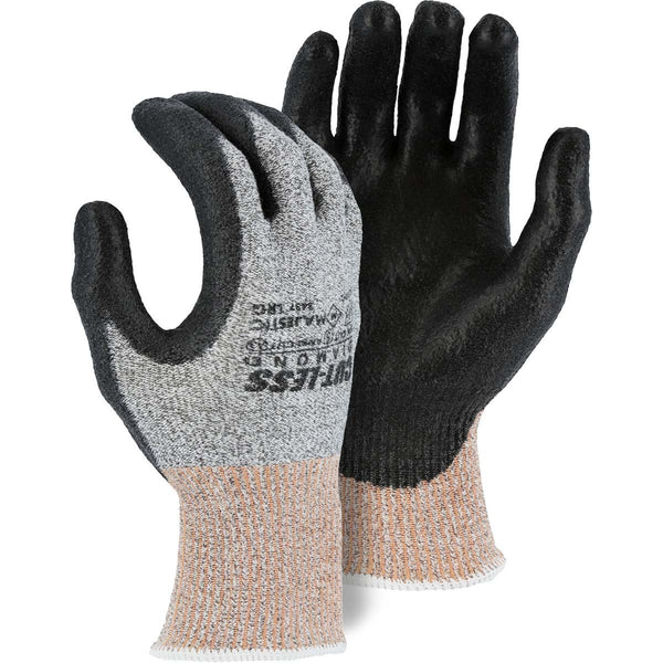 Majestic 3437 Cut-Less Dyneema Glove with Polyurethane Palm, 13g, ANSI A3 — Coating Safety Glove (One Dozen)