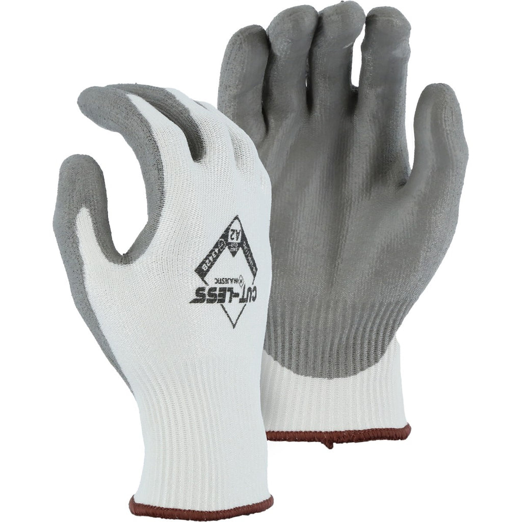 Majestic 35-1306 Cut-Less Korplex Glove with Polyurethane Palm, 13g, ANSI A2 (One Dozen)