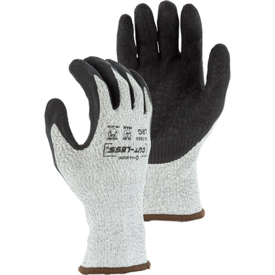 Majestic 35-1550 Cut-Less Korplex Glove with Crinkle Latex Palm, 13g, ANSI A5 (One Dozen)