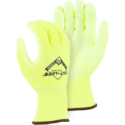 Majestic 35-445Y Cut-Less Korplex Glove with Polyurethane Palm, 13g, ANSI A4 (One Dozen)