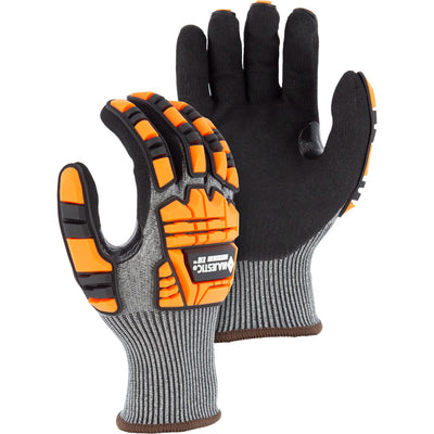 Majestic 35-5575 X-10 Korplex Glove with Sandy Nitrile Palm, Impact TPR, 13g, ANSI A5 (One Dozen)