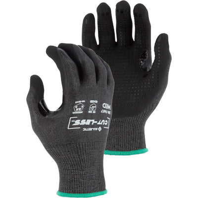 Majestic 35-7467 Cut-Less Korplex Glove with Nitrile Dotted Palm, 18g, ANSI A4 (One Dozen)