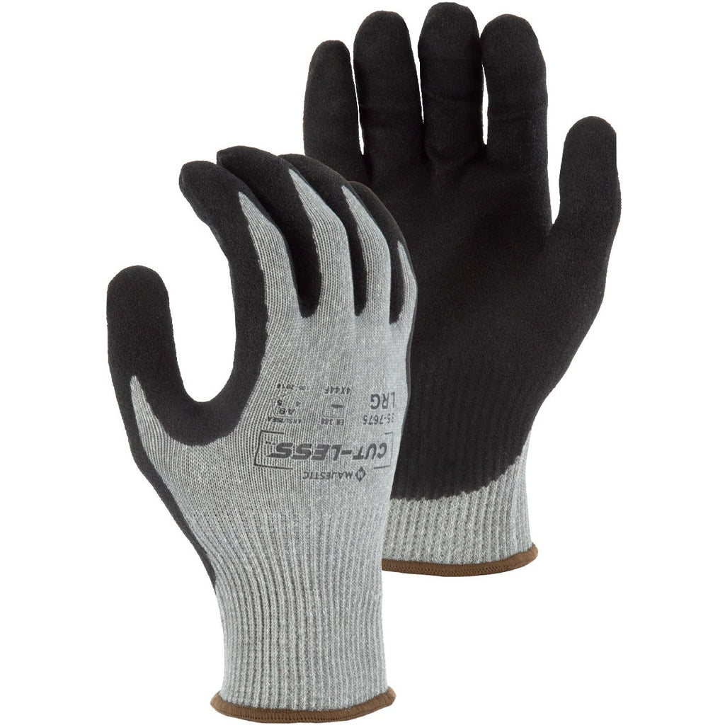 Majestic 35-7675 Cut-Less Korplex Glove with Sandy Nitrile Palm, 13g, ANSI A9 (One Dozen)