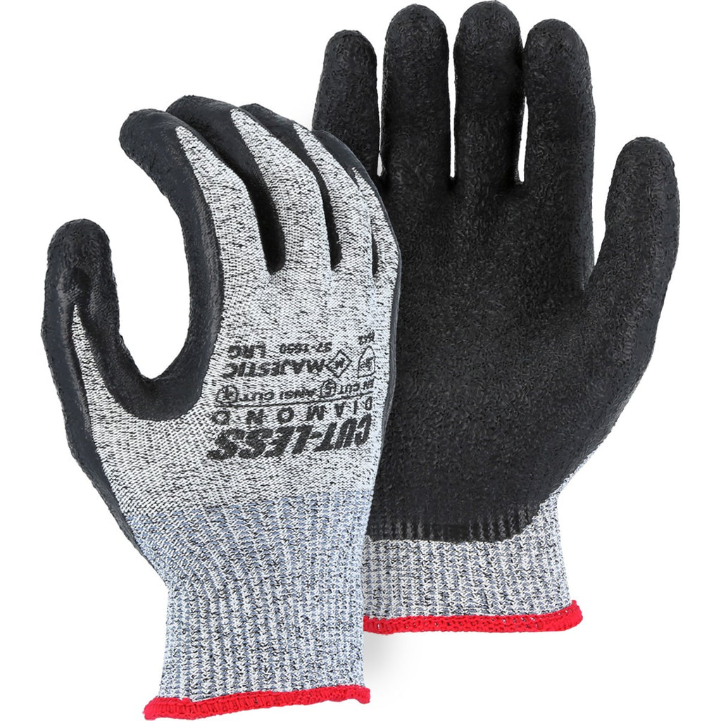 Majestic 37-1550 Cut-Less Dyneema Glove with Latex Palm, 13g, ANSI A4 (One Dozen)