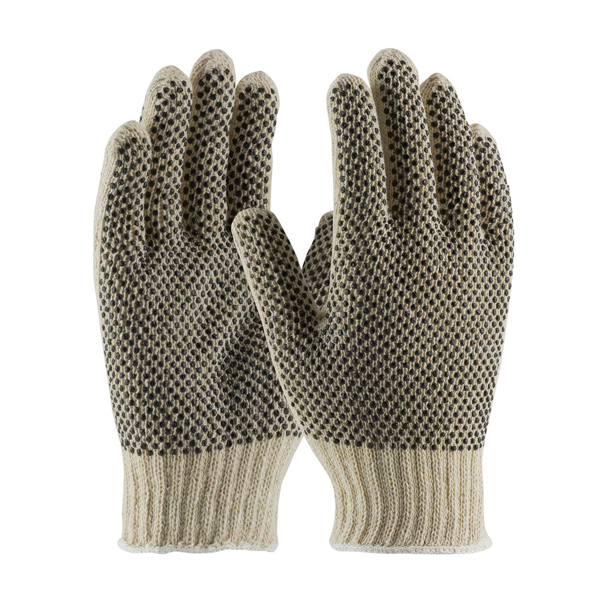PIP 37-C112PDD Seamless Knit Cotton / Polyester Glove with Double-Sided PVC Dense Dot Grip - 7 Gauge