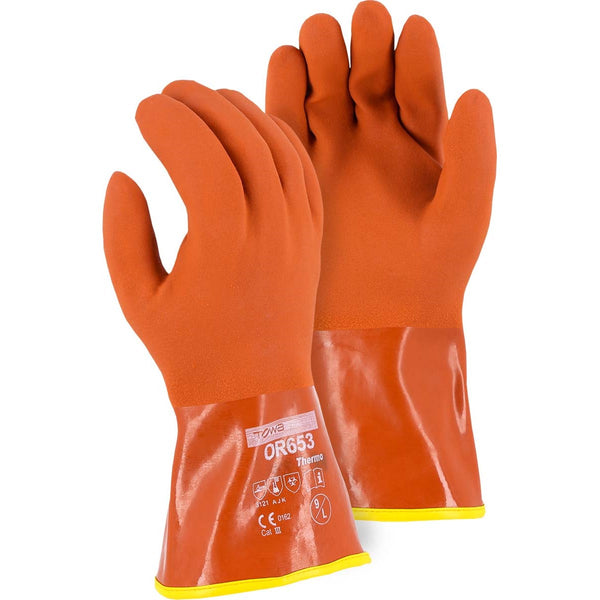 Majestic 3703 Winter Lined PVC Double Dipped Glove on Seamless Knit Shell with Removable Liner (one dozen)
