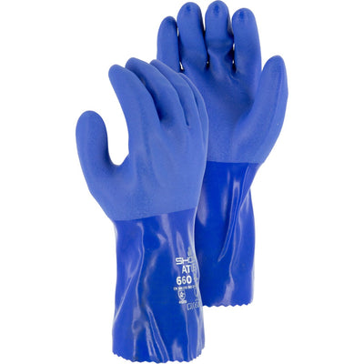 Majestic 3704A Atlas Triple Dipped 12” PVC Glove with Interlock Liner (One Dozen)