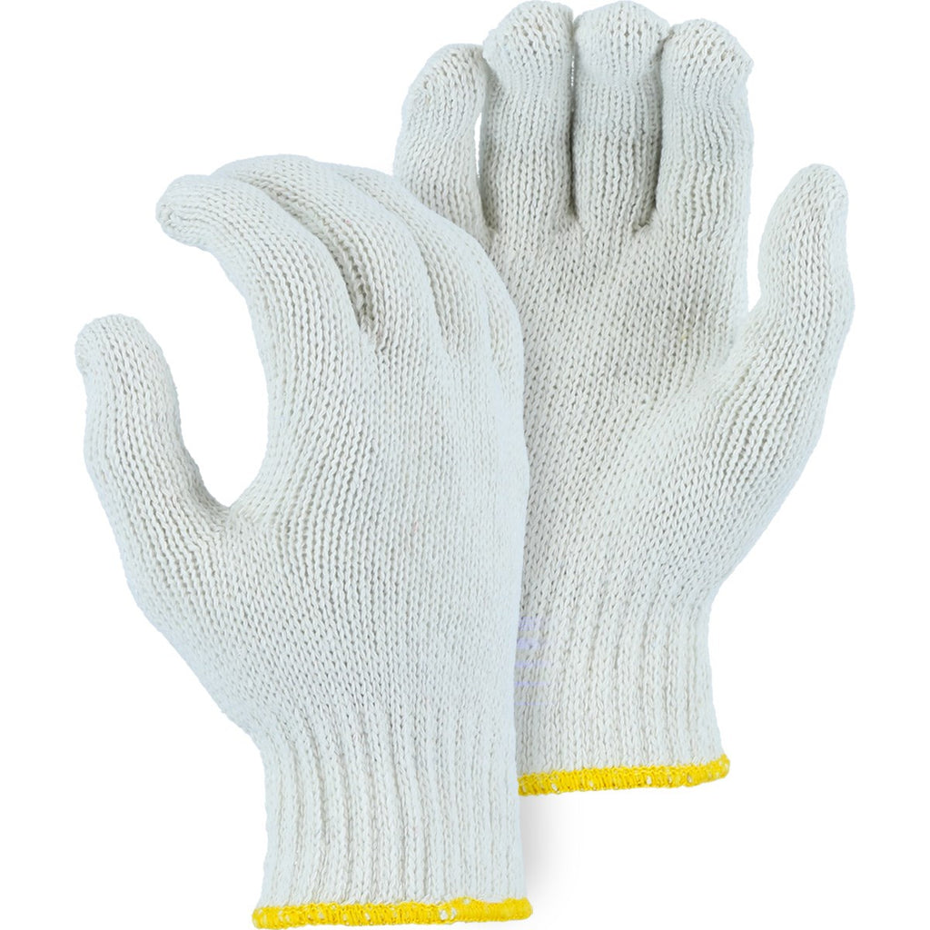 Majestic 3806W Heavyweight Cotton/Poly String Knit Glove, White (One Dozen)
