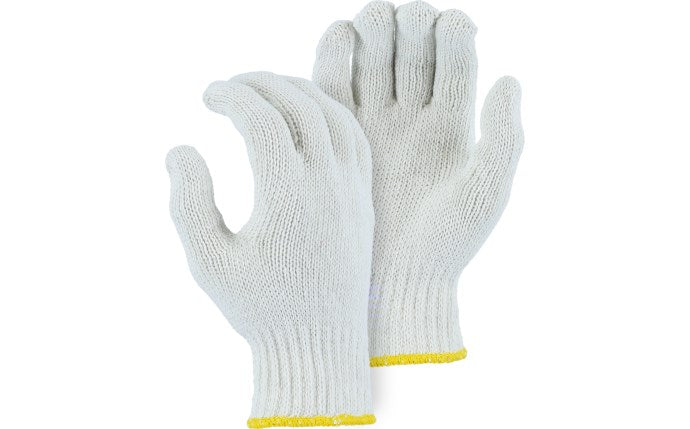 Majestic 3806W Heavyweight Cotton/Poly String Knit Glove, White (One Dozen)