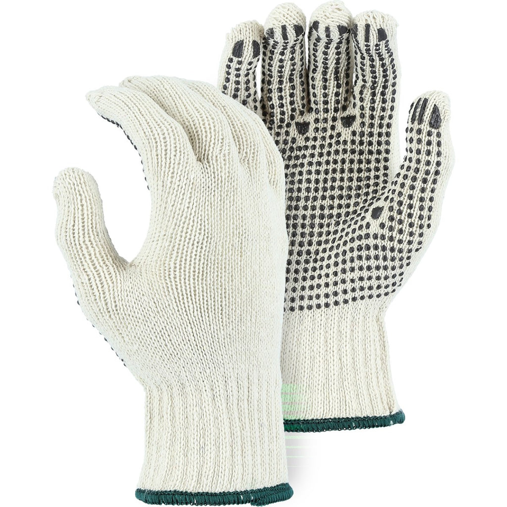Majestic 3815 Medium Weight Cotton/Poly String Knit Glove with PVC Dots (One Dozen)