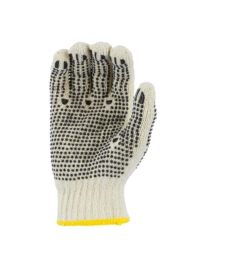 Majestic 3825 Medium Weight Cotton/Poly String Knit Glove with PVC Dots on Both Sides (One Dozen) - back view