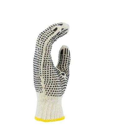 Majestic 3825 Medium Weight Cotton/Poly String Knit Glove with PVC Dots on Both Sides (One Dozen) - side view