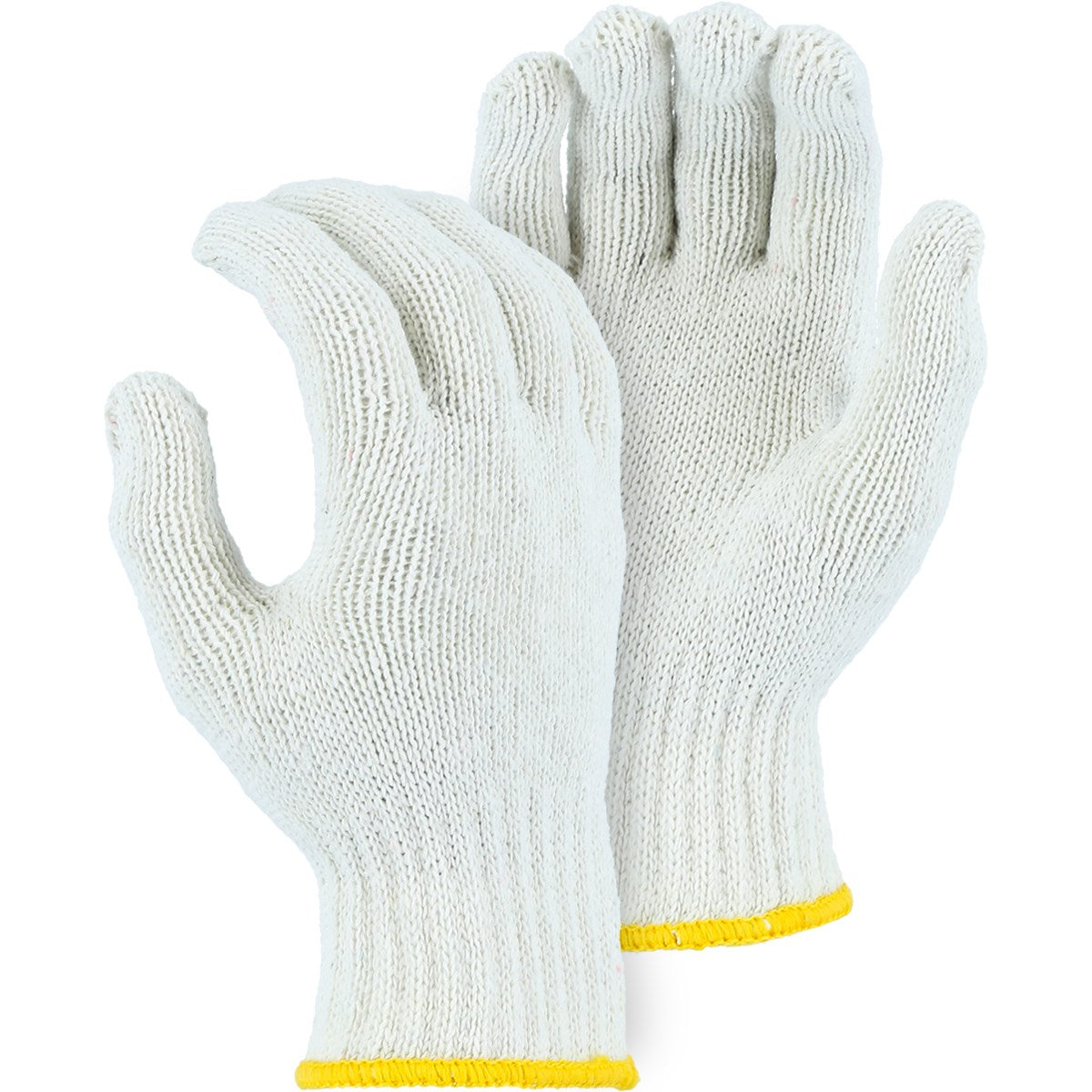 Majestic 3909W Heavyweight 100% Polyester String Knit Glove, White (One Dozen)