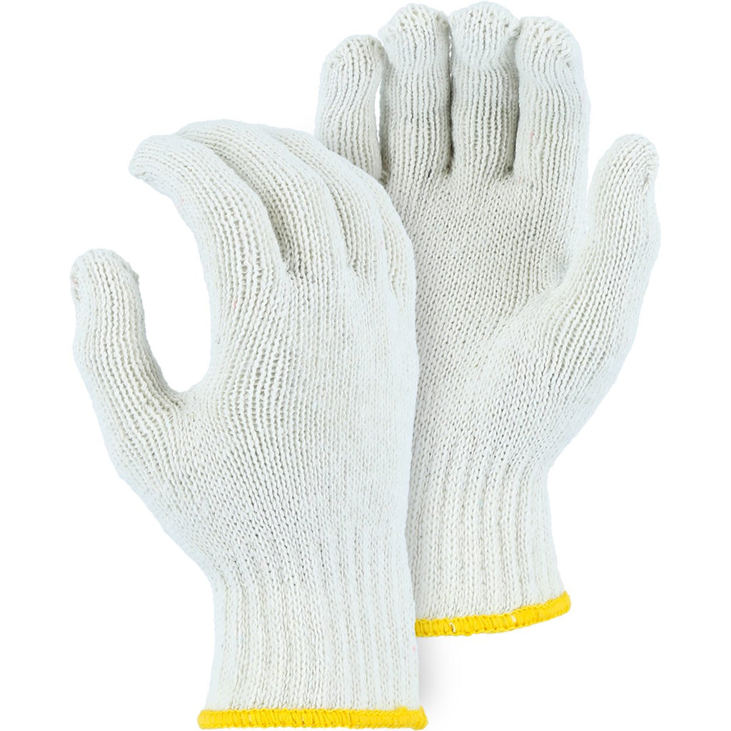 Majestic 3909W Heavyweight 100% Polyester String Knit Glove, White (One Dozen)