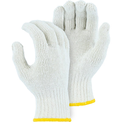 Majestic 3909W Heavyweight 100% Polyester String Knit Glove, White (One Dozen)