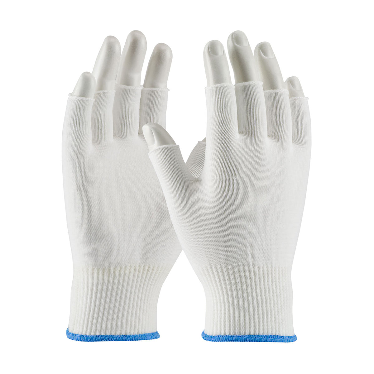 CleanTeam 40-732 Medium Weight Seamless Knit Nylon Clean Environment Glove - Half-Finger (One Dozen)
