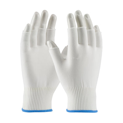 CleanTeam 40-732 Medium Weight Seamless Knit Nylon Clean Environment Glove - Half-Finger (One Dozen)