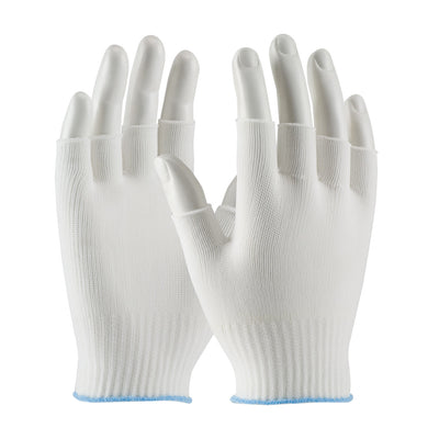 CleanTeam 40-736 Light Weight Seamless Knit Nylon Clean Environment Glove - Half-Finger (One Dozen)