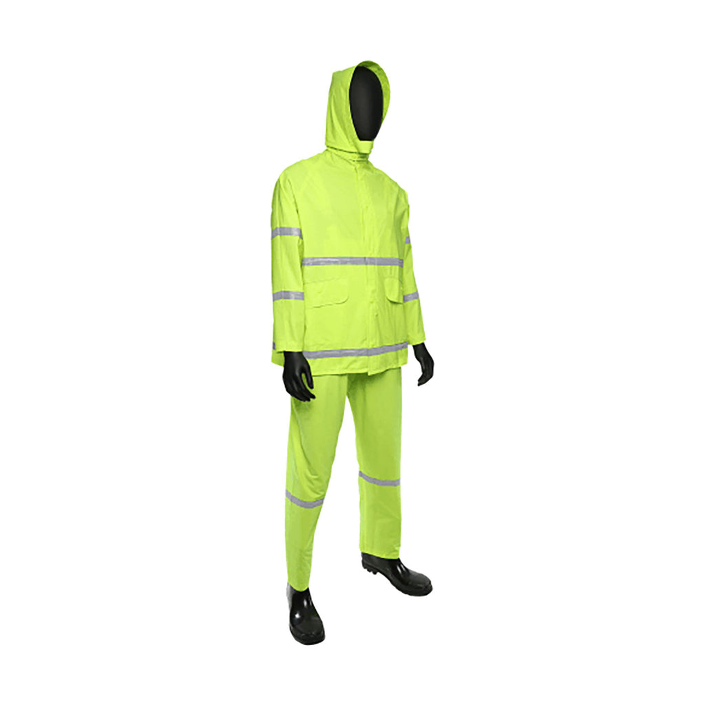 West Chester 4031 0.35 mm 3pc PVC Rainsuit Lime Class 1 (Pack of 1)
