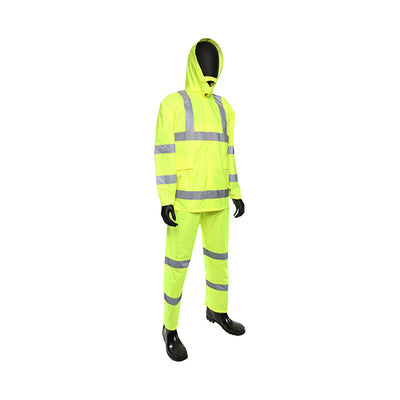 West Chester 4033 3pc Hi-Vis Rainsuit Lime Green ANSI Class 3 (Pack of 1)