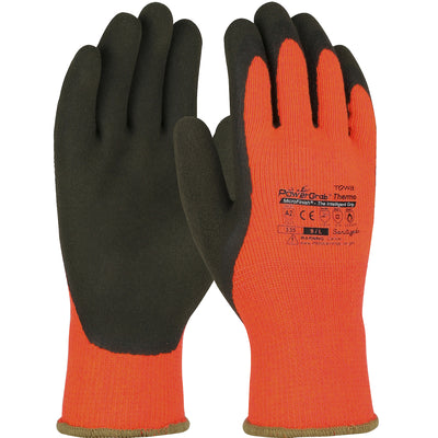 Towa 41-1400 Hi-Vis Seamless Knit Acrylic Terry Glove with Latex MicroFinish Grip on Palm & Fingers 