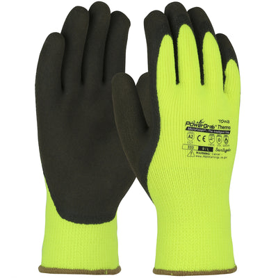 Towa 41-1405 Hi-Vis Seamless Knit Acrylic Terry Glove with Latex MicroFinish Grip on Palm & Fingers 