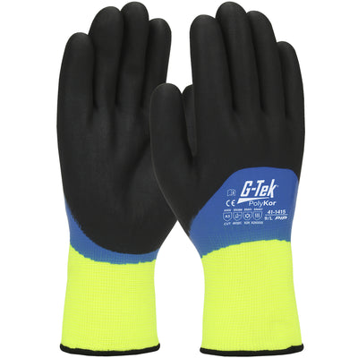 PIP 41-1415 G-Tek Seamless Knit PolyKor Blend Glove with Acrylic Liner and Double-Dipped Nitrile Foam Grip Safety Glove (One Dozen)