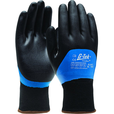 PIP 41-1417 G-Tek Seamless Knit PolyKor Blend with Acrylic Liner and Double-Dipped Nitrile Foam Grip Safety Glove(One Dozen)