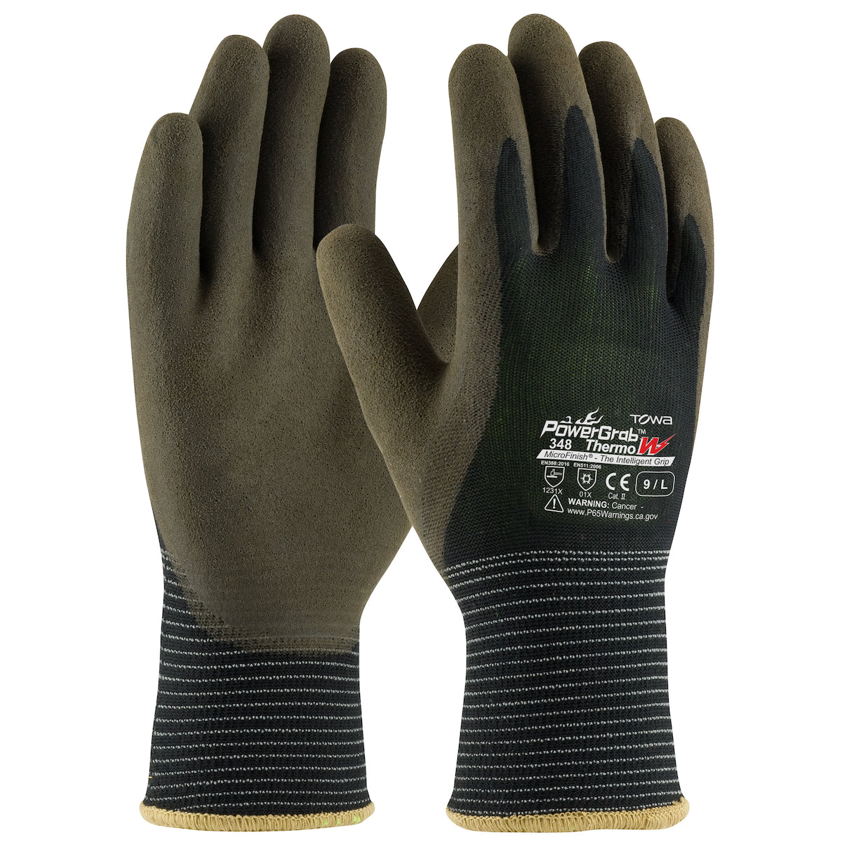 PIP 41-1430 PowerGrab Thermo W Seamless Knit Polyester with Acrylic Liner and Latex MicroFinish Safety Glove (One Dozen)