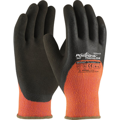Towa 41-1475 Hi-Vis Seamless Knit Acrylic Terry Glove with Latex MicroFinish Grip on Palm, Fingers &