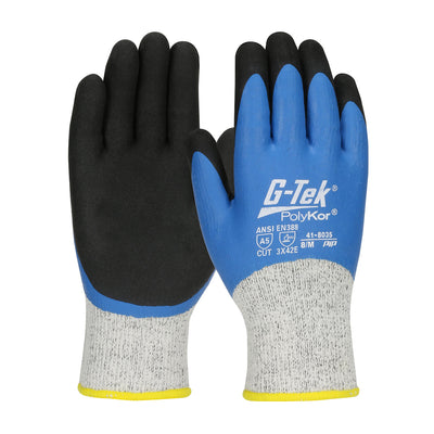 G-Tek 41-8035 Seamless Knit Single-Layer PolyKor®/ Acrylic Blend Glove with Double-Dip Latex MicroSu
